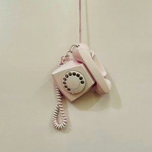 Old rotary phone that is not working.