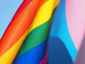 Pride Flag being flown